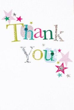 This thank you card exudes delight and warmth, its jubilant colours and whimsical design striking a tone that feels truly personal here in New Southgate. Stitched across the card's surface, each letter of 'Thank You' stands apart in its own lively hue-sunny yellows, bright turquoises, lustrous fuchsias, and subtle silvers-creating a tapestry of gratitude reminiscent of the patchwork of cultures seen at Bowes Park Market. Patterns play across the letters: some shimmer with glitter, others are textured with dainty stitches or adorned with tiny dots, evoking the artisanal skill of New Southgate's florists. Sprays of miniature stars in magenta, shimmering gold, and teal cascade across the corners, much like confetti drifting after a spirited community fair. The tactile surface invites touch, with hints of glitter in the silver letters catching light like early morning sun on wet leaves in Arnos Park. The stark white background acts as a canvas for the explosion of colour, lending clarity and brightness to each artistic element. You can almost picture this card nestled beside a fresh bouquet ready for delivery across New Southgate-a thoughtful pairing reflecting genuine appreciation and care. The overall composition feels thoughtful yet spontaneous, inviting warmth and delight in its recipient, while reflecting the local florist's dedication to creativity and community connection.